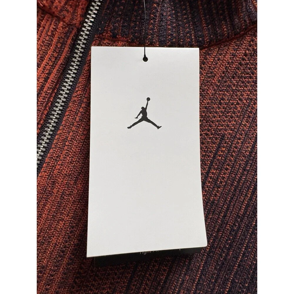 Nike Jordan Full Zip Knit Short Sleeve Top Purple Orange Womens Sz Lg HF9438-54 - Picture 3 of 4